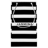 Petit Sac Cadeau Élégant Motif Moderne Blanc Et Noir 2 (Dos)