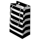 Petit Sac Cadeau Élégant Motif Moderne Blanc Et Noir 2 (Dos Angle)