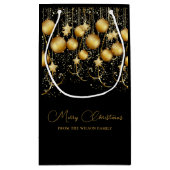 Petit Sac Cadeau Élégant or étincelant fête de Noël Bauble (Dos)