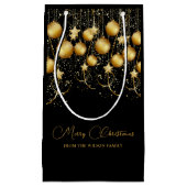 Petit Sac Cadeau Élégant or étincelant fête de Noël Bauble (Devant)