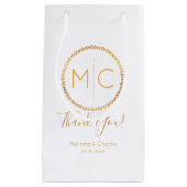 Petit Sac Cadeau Élégant or Rustique Wreath Monogram Mariage (Devant)