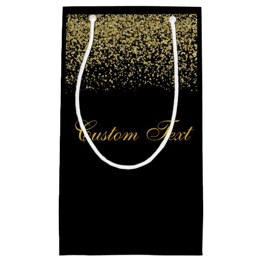 Petit Sac Cadeau Élégant Parties scintillant or Confetti Mariage (Devant)