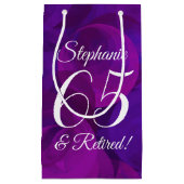 Petit Sac Cadeau Élégant Purple 65 & Retraité Party (Devant)