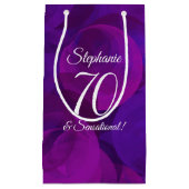 Petit Sac Cadeau Elegant Purple 70 et fête d'anniversaire sensation (Devant)