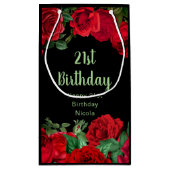 Petit Sac Cadeau Elegant Red Roses Flowers Birthday Party (Dos)