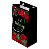 Petit Sac Cadeau Elegant Red Roses Flowers Birthday Party (Dos Angle)