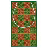 Petit Sac Cadeau Élégant rouge, vert et or modifiable (Dos)