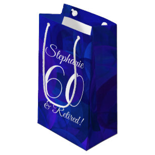 Petit Sac Cadeau Elégant Royal Blue 60 & Retraité Retirement Party