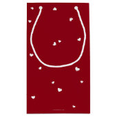 Petit Sac Cadeau Élégant Script Police + Coeurs Saint-Valentin (Dos)