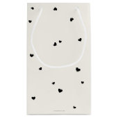 Petit Sac Cadeau Élégant Script Police + Coeurs Saint-Valentin (Dos)