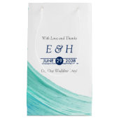 Petit Sac Cadeau Elégant Turquoise Tides Beach Mariage (Devant)