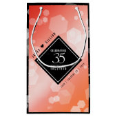 Petit Sac Cadeau Elégante 35ème anniversaire de Mariage de corail (Dos)