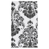 Petit Sac Cadeau élégante fête noire blanche Damask (Dos)