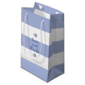 Petit Sac Cadeau Élégante fille de la côte Bleu doux Blancs (Devant Angle)
