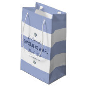 Petit Sac Cadeau Élégante fille de la côte Bleu doux Blancs (Dos Angle)