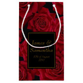 Petit Sac Cadeau Élégante Rose rouge - (Dos)