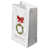 Petit Sac Cadeau Élégante verdure de Noël Wreath Red Bow (Dos Angle)