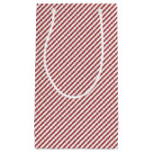 Petit Sac Cadeau Élégantes bandes minces rouges et blanches (Devant)
