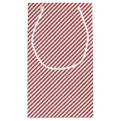 Petit Sac Cadeau Élégantes bandes minces rouges et blanches (Dos)