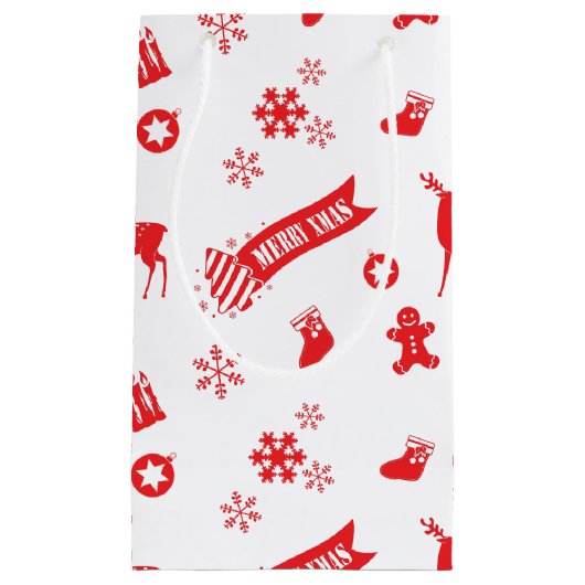 Petit Sac Cadeau Éléments de Noël (Devant)