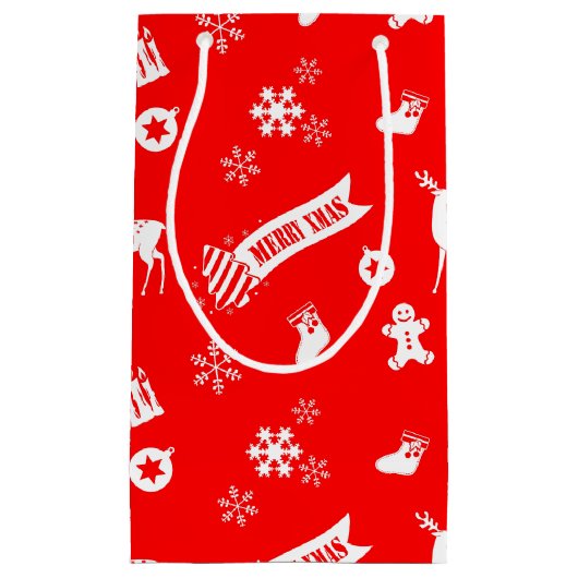 Petit Sac Cadeau Éléments de Noël (Devant)