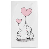 Petit Sac Cadeau Eléphant mère et bébé avec ballons (Dos)