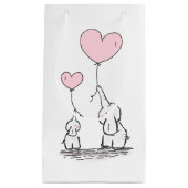 Petit Sac Cadeau Eléphant mère et bébé avec ballons (Devant)