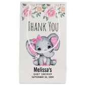 Petit Sac Cadeau Eléphant rose mignonne et Baby shower Rose (Devant)