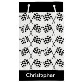 Petit Sac Cadeau Emballage Checkered de drapeaux personnalisé (Dos)