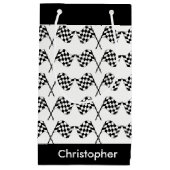 Petit Sac Cadeau Emballage Checkered de drapeaux personnalisé (Devant)