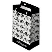 Petit Sac Cadeau Emballage Checkered de drapeaux personnalisé (Devant Angle)