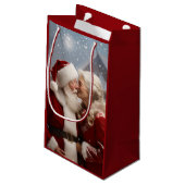 Petit Sac Cadeau Embrasser M. et Mme Père Noël (Dos Angle)