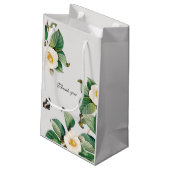 Petit Sac Cadeau Emerald Green et White Camellia (Dos Angle)