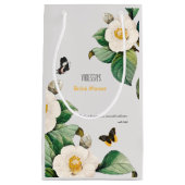 Petit Sac Cadeau Emerald Green et White Camellia (Devant)