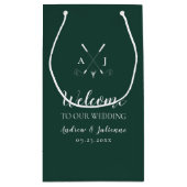 Petit Sac Cadeau Emerald Green Monogram Golf Mariage Welcome Bag (Dos)