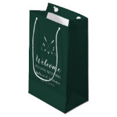 Petit Sac Cadeau Emerald Green Monogram Golf Mariage Welcome Bag (Devant Angle)