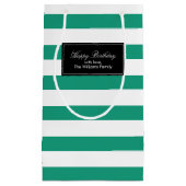 Petit Sac Cadeau Emerald Green Stripes Motif personnalisé (Devant)