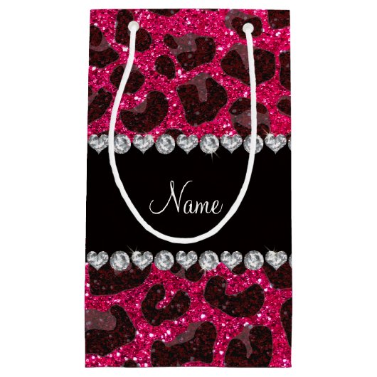 Petit Sac Cadeau Empreinte de léopard nommé fait sur commande de (Devant)