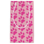 Petit Sac Cadeau Empreinte de patte animal rose (Devant)