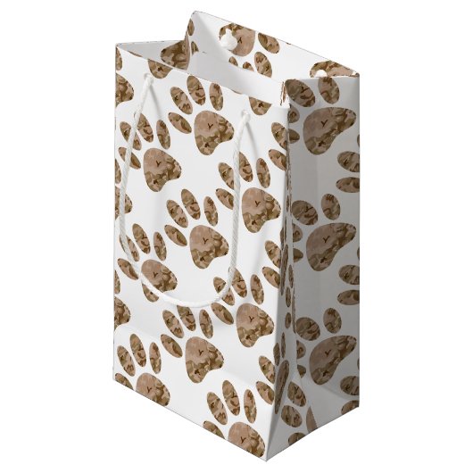 Petit Sac Cadeau Empreinte de patte en détresse de Camo Dog du dése (Devant Angle)
