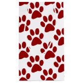 Petit Sac Cadeau Empreinte de patte rouge (Dos)