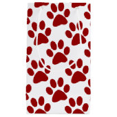 Petit Sac Cadeau Empreinte de patte rouge (Devant)