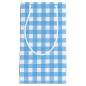 Petit Sac Cadeau En vichy bleu ciel (Devant)
