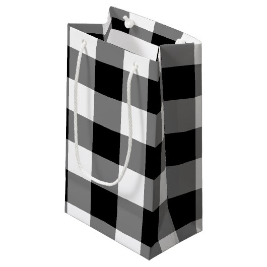 Petit Sac Cadeau En vichy noir (Devant Angle)