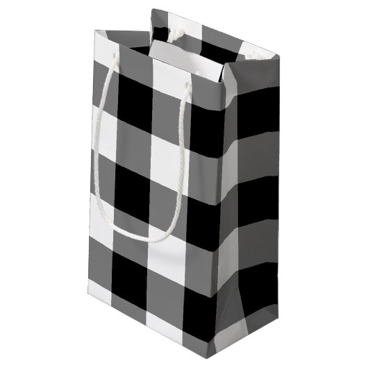 Petit Sac Cadeau En vichy noir (Dos Angle)