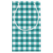 Petit Sac Cadeau en vichy turquoise (Dos)