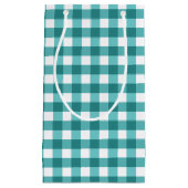 Petit Sac Cadeau en vichy turquoise (Devant)