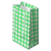Petit Sac Cadeau En vichy verte (Devant Angle)