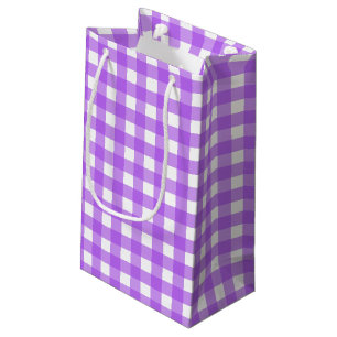 Petit Sac Cadeau En vichy violet brillant
