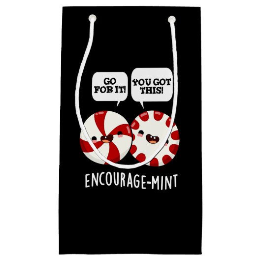 Petit Sac Cadeau Encouragez la menthe Funny Candy Pun Dark BG (Devant)